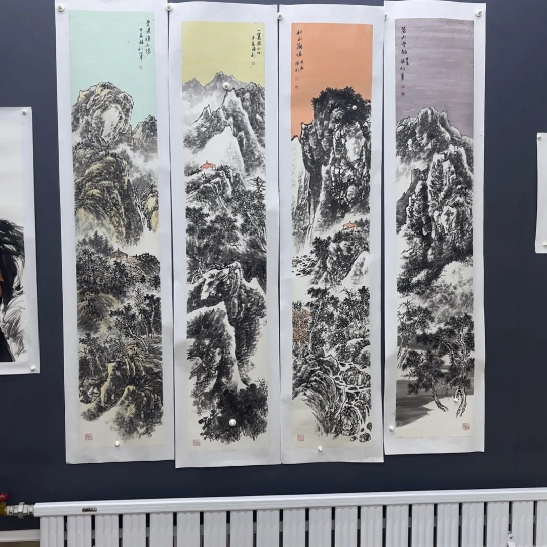 国画隋胜利四条屏艺