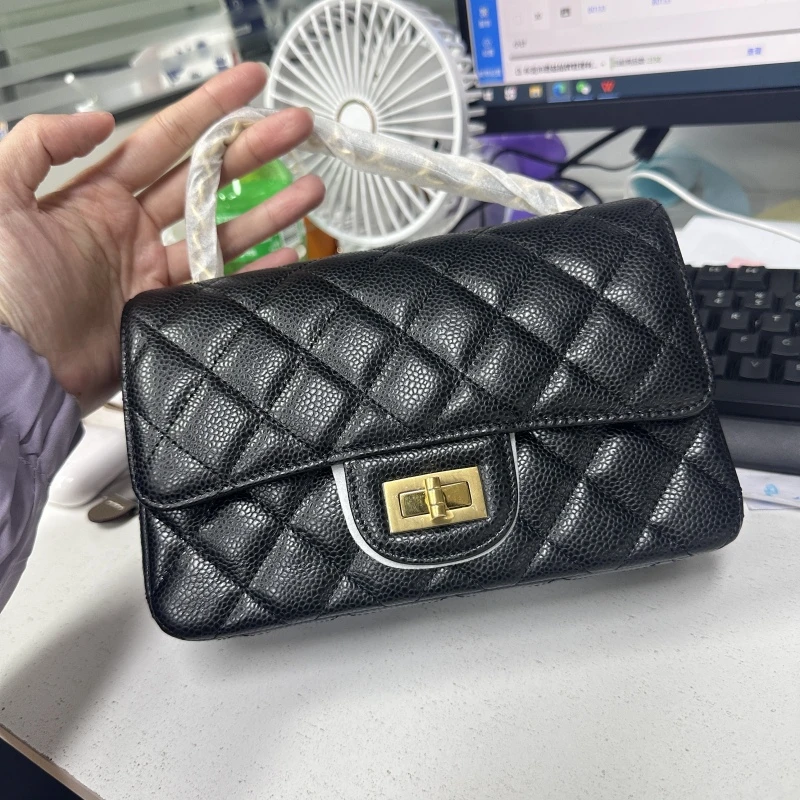 破【鱼子酱链条包】时尚经典牛皮链条单肩包女包