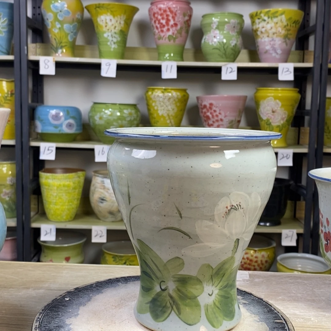 景德镇手工手绘陶瓷花盆