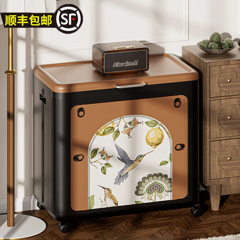 安家日记收纳箱大容量超大家用翻盖带滑轮可折叠衣物整储物柜