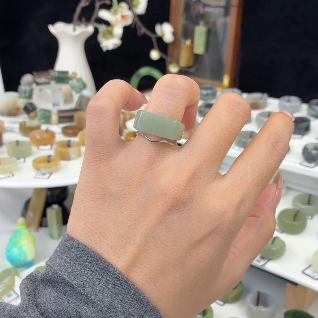 和田玉（糖玉）未镶嵌戒指Q95奶蓝马鞍16.7不退换12.5-13码