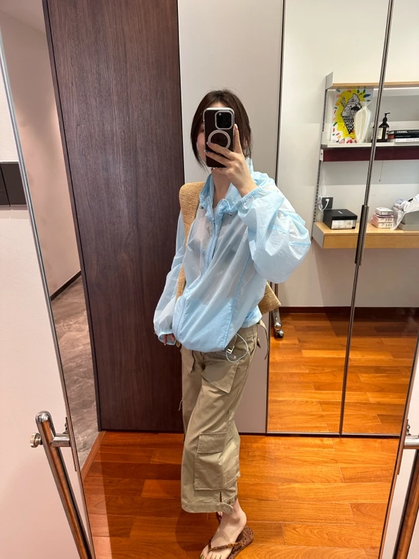 【ZHANGDAYUN】25624#【ins博主简约日常连帽防晒衣】