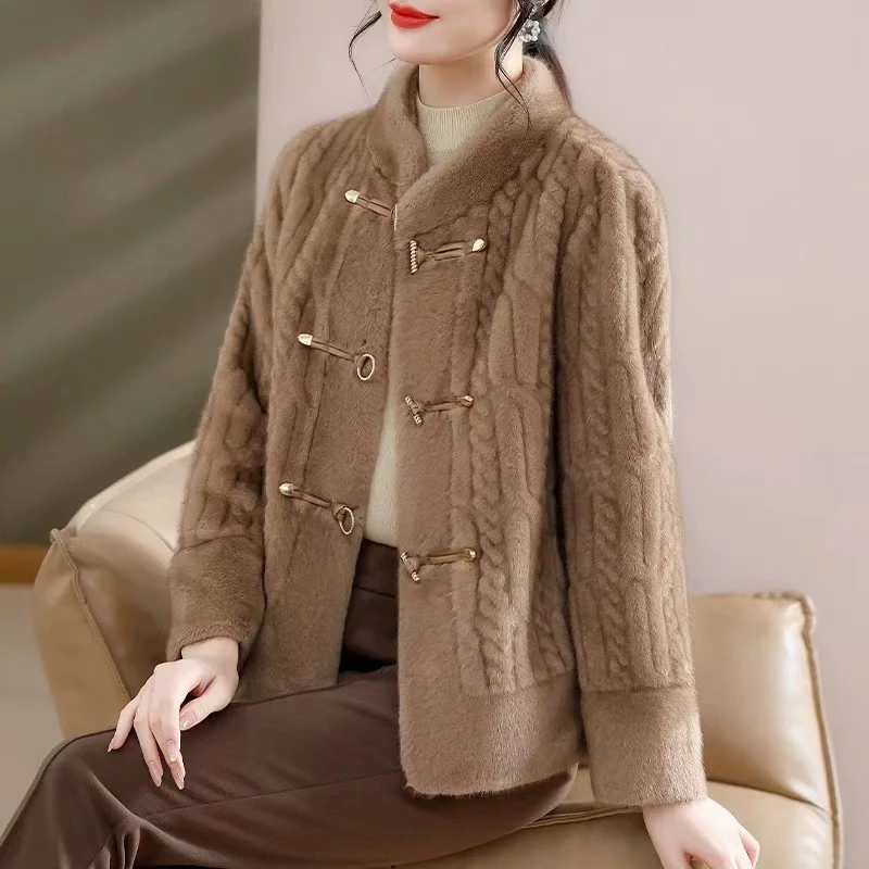 女士优雅气质贵气貂绒外套 8816款