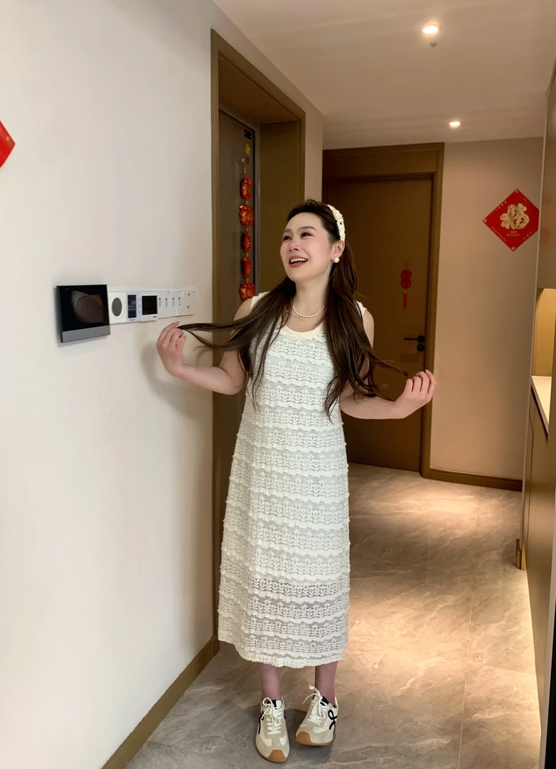 NANJIE/楠姐【沉香玉】春款氛围感气质时尚蕾丝背心裙XNS6273