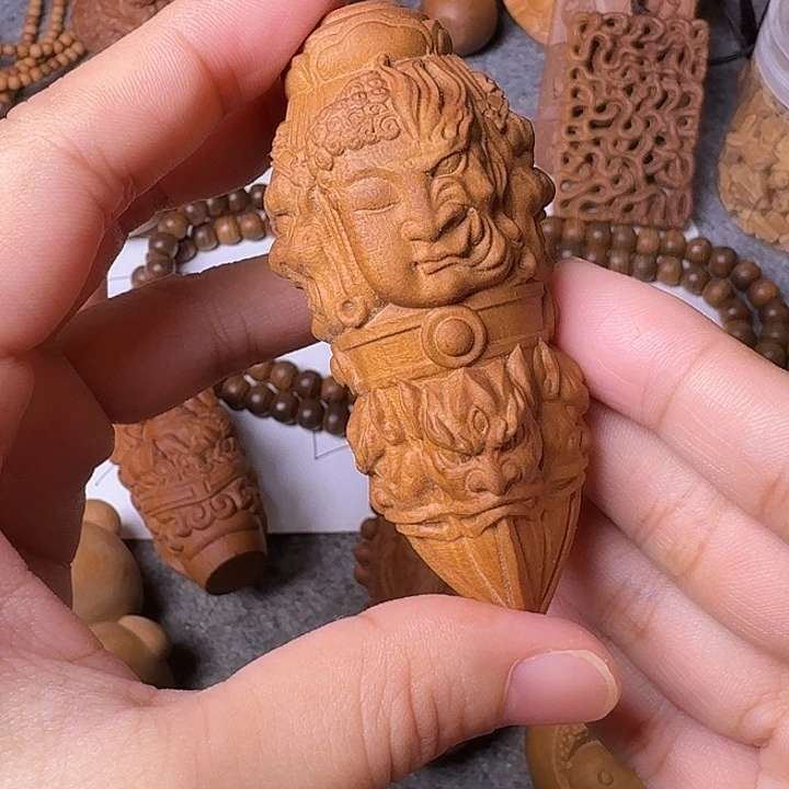 檀香木手串/手链老山檀香满工大杵杵把件