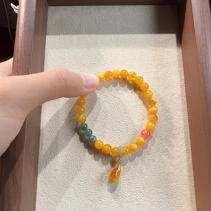 蜜蜡未镶嵌手串7.1mm蜜蜡手串