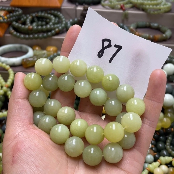 未镶嵌透闪石-蛇纹石玉手链英*