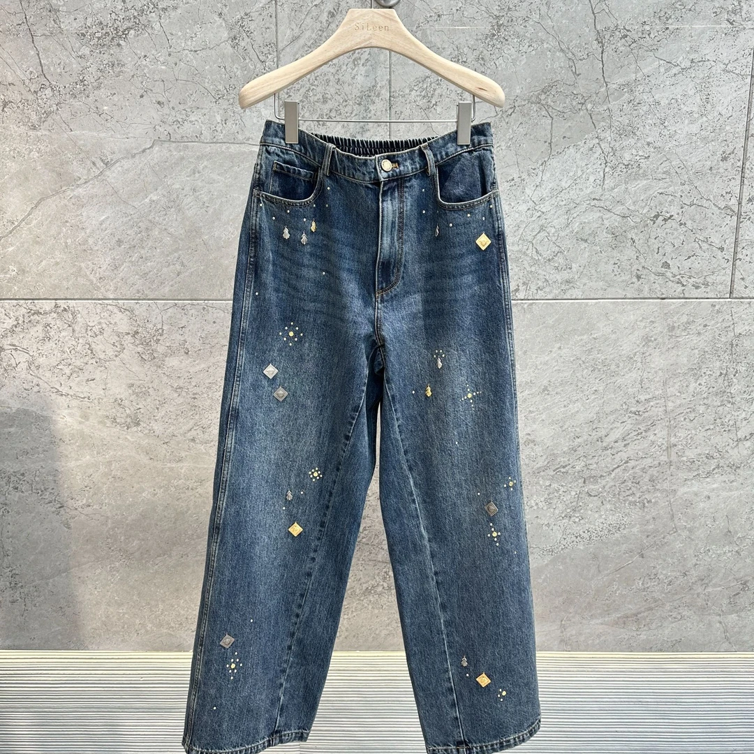 【ice dust】设计师品牌25年春新品金属吊坠牛仔裤25SSDE11MG