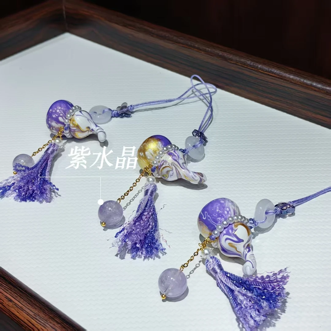 【十六珠宝】紫水晶大漆葫芦手机挂设计款AD425多样性发一