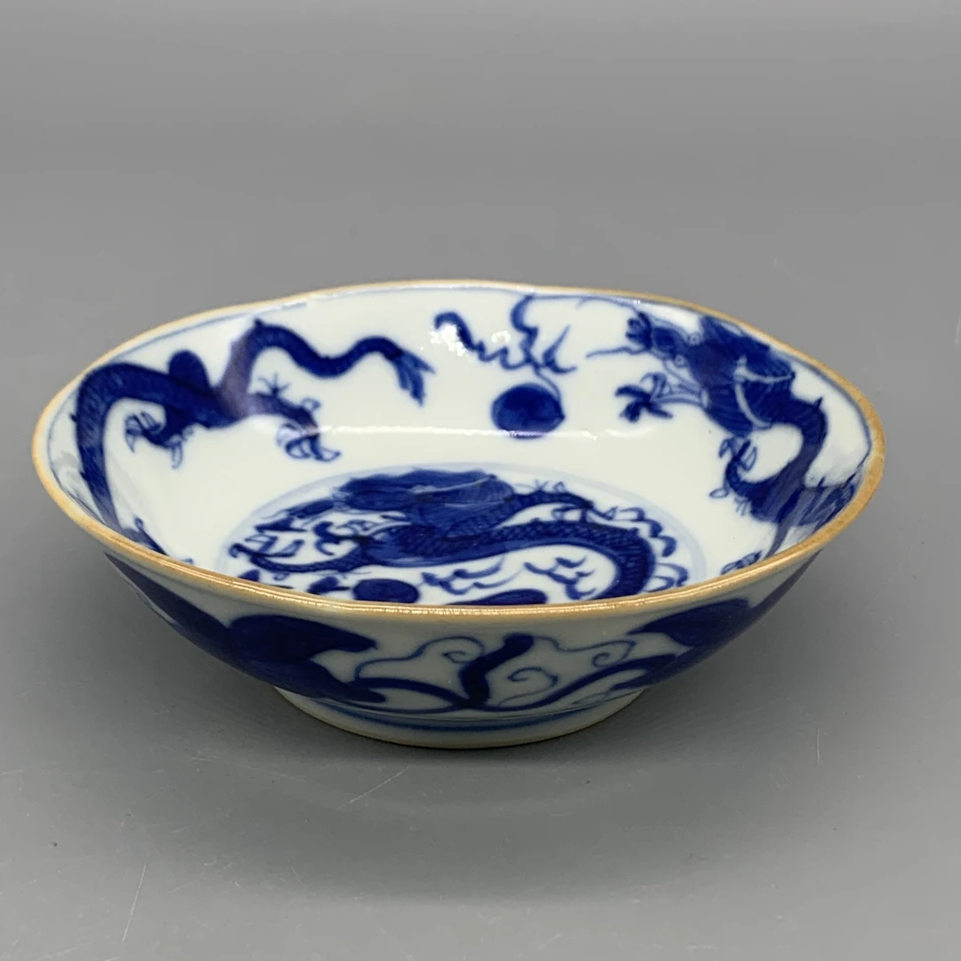 32511008*晚清青花龙纹盘/瓷器三/江苏省文物总店/J