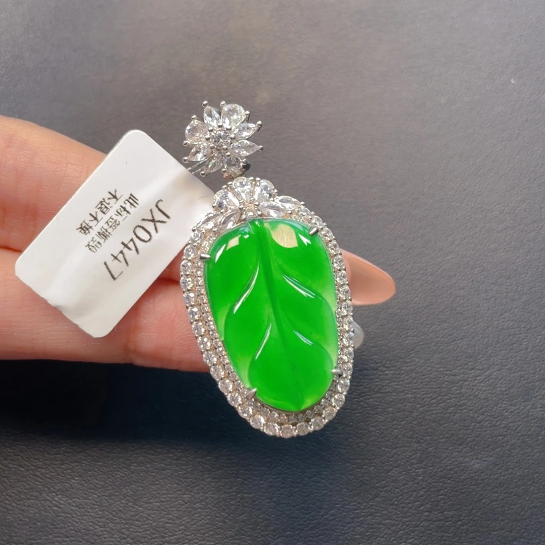 翡翠银S925镶嵌吊坠(不含链)