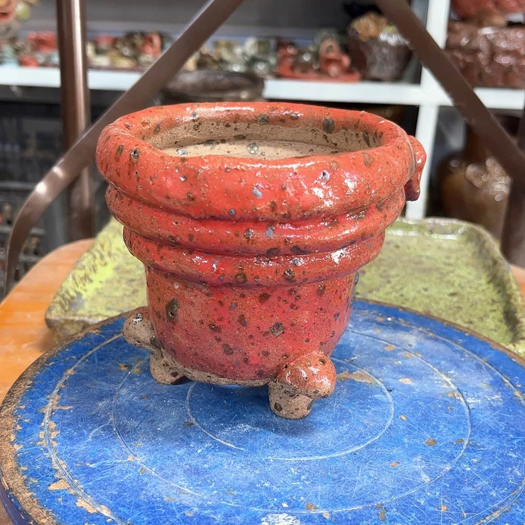 泥塑古镇炻陶花盆