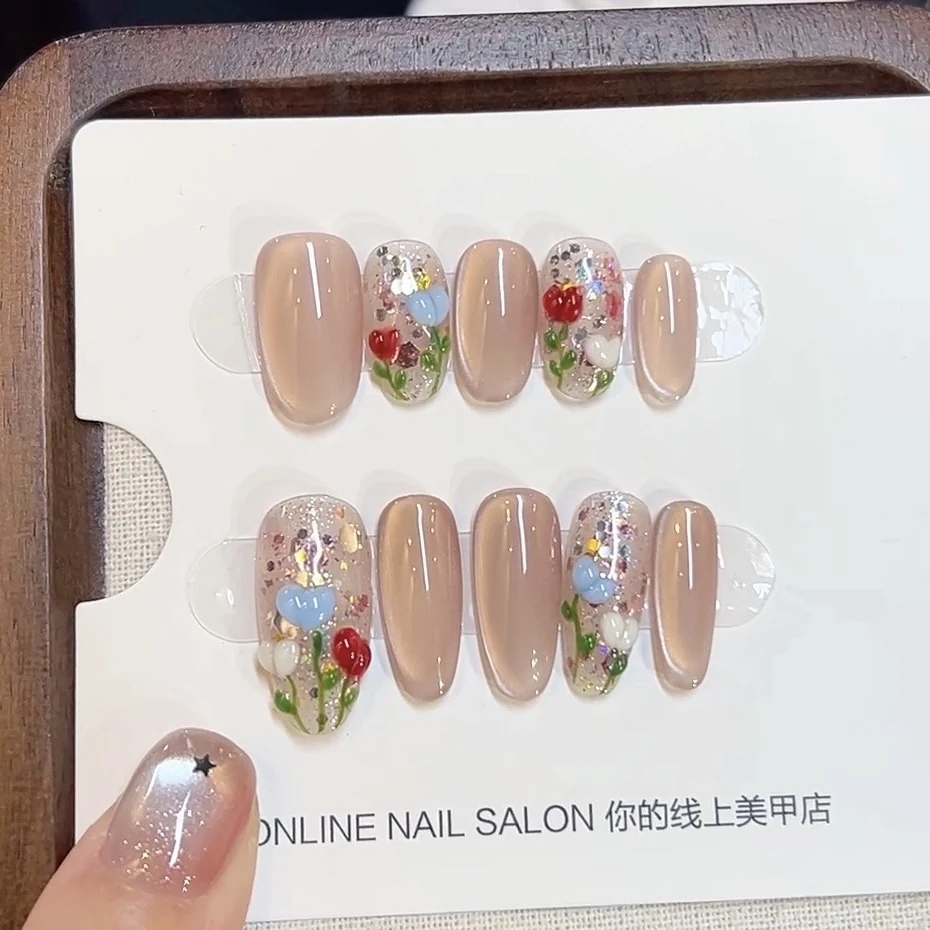 郁见  美甲款式推荐2025爆款美甲亿哥纯手工轻奢穿戴甲