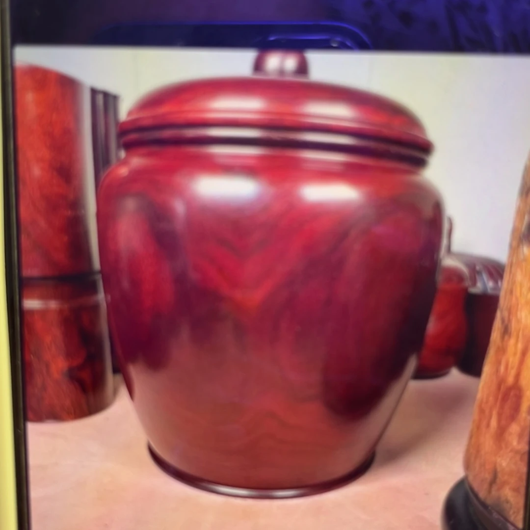 李***中檀香木小叶紫檀茶叶罐