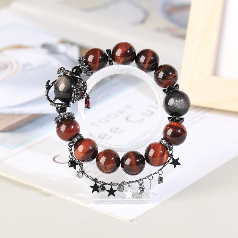 A118麻将款招招·红虎眼设计款DIY手串情侣百搭轻奢手串多样发其一