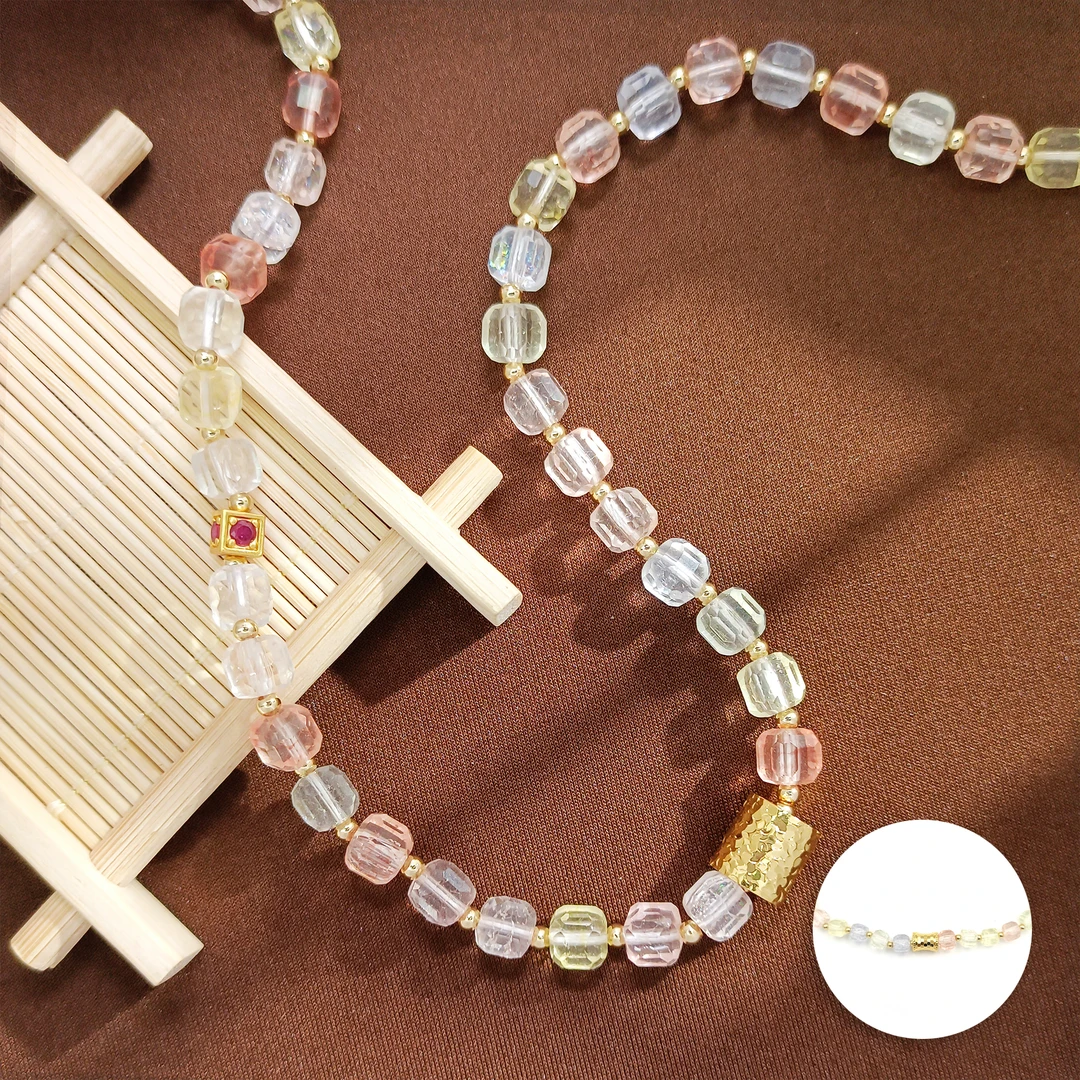 铜合金合成锆石项链 WRSS-004355【彩色糖果】项链轻奢欧美时尚欧美