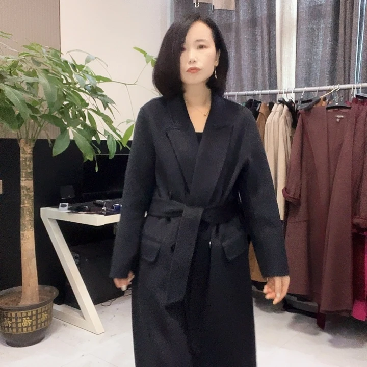 双面呢深灰色M码长款