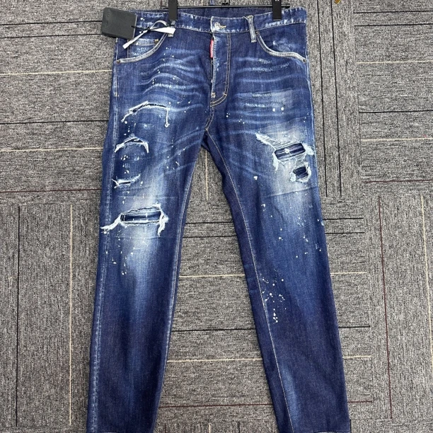 未使用 maje D2 牛仔裤破洞泼墨 44939