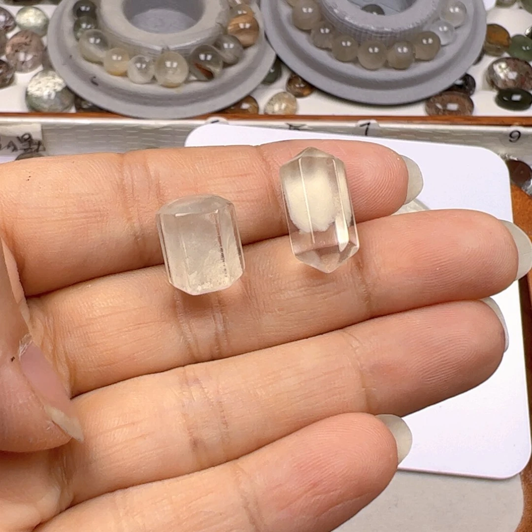 奶***盖水晶手串银S925镶嵌