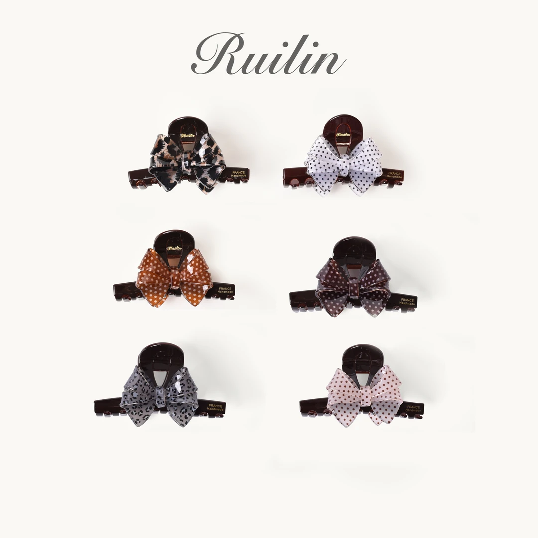 RUILIN【193】【波波鎏金】发夹蝴蝶结气质网红