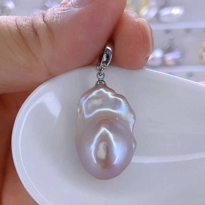 淡水珍珠颈饰银S925镶嵌80