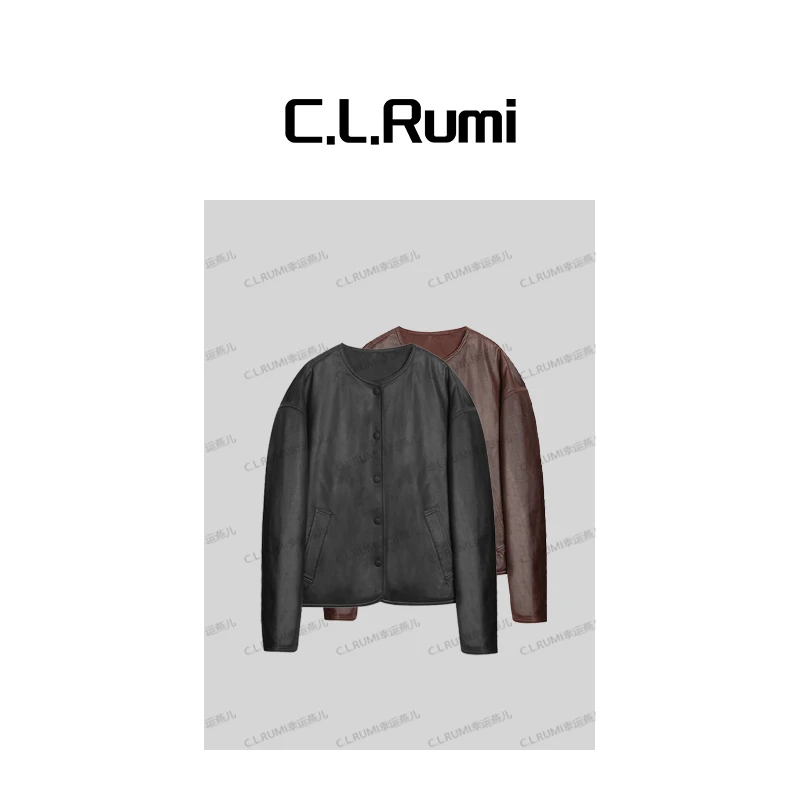 【燕子甄选】“赭石棕” 双面皮鹅绒冬款加厚保暖皮衣羽绒服6322wt