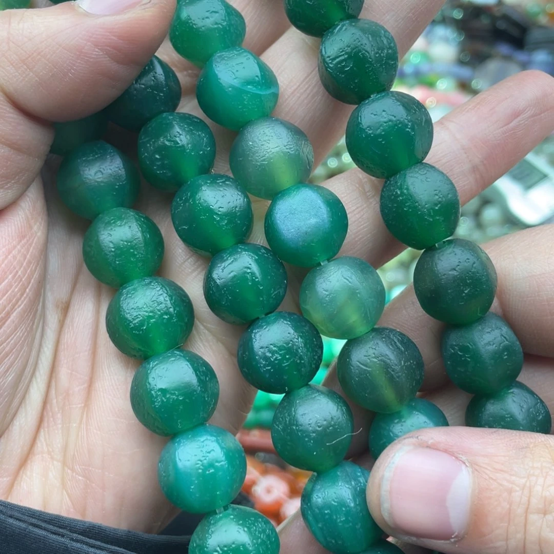 玛瑙/玉髓珠宝半成品未镶嵌一条装14mm橘皮玛瑙瓜珠