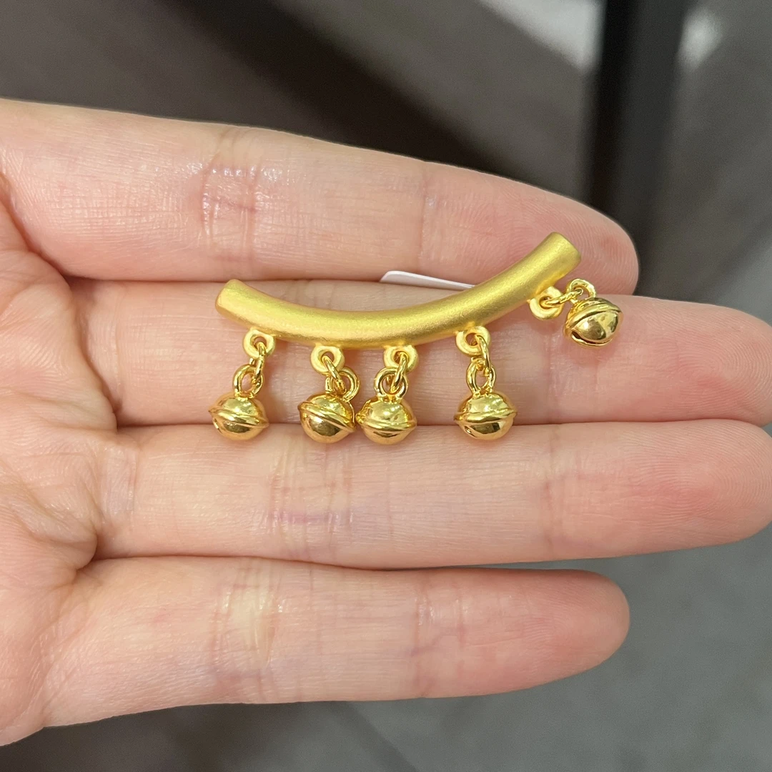 铃铛弯管通孔 足金999