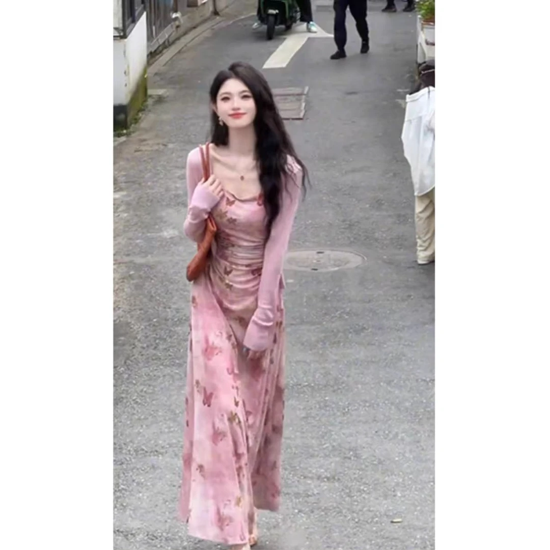 高级感超好看气质套装女装2025夏季新款时尚蝴蝶吊带连衣裙两件套