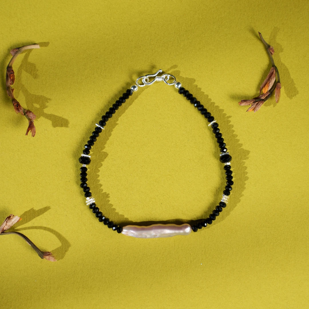 925银手链 【星曜】幻渺原创设计 | 巴洛克黑色百搭复古手工银手链