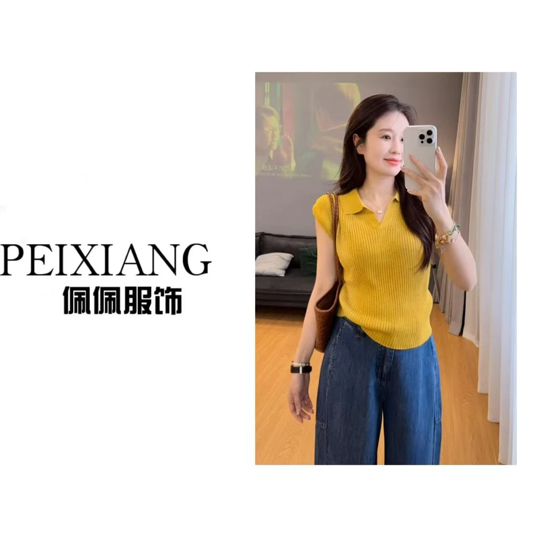 佩佩WA 【无袖V领针织】针织衫 G10990 6056217时尚百搭夏季翻领