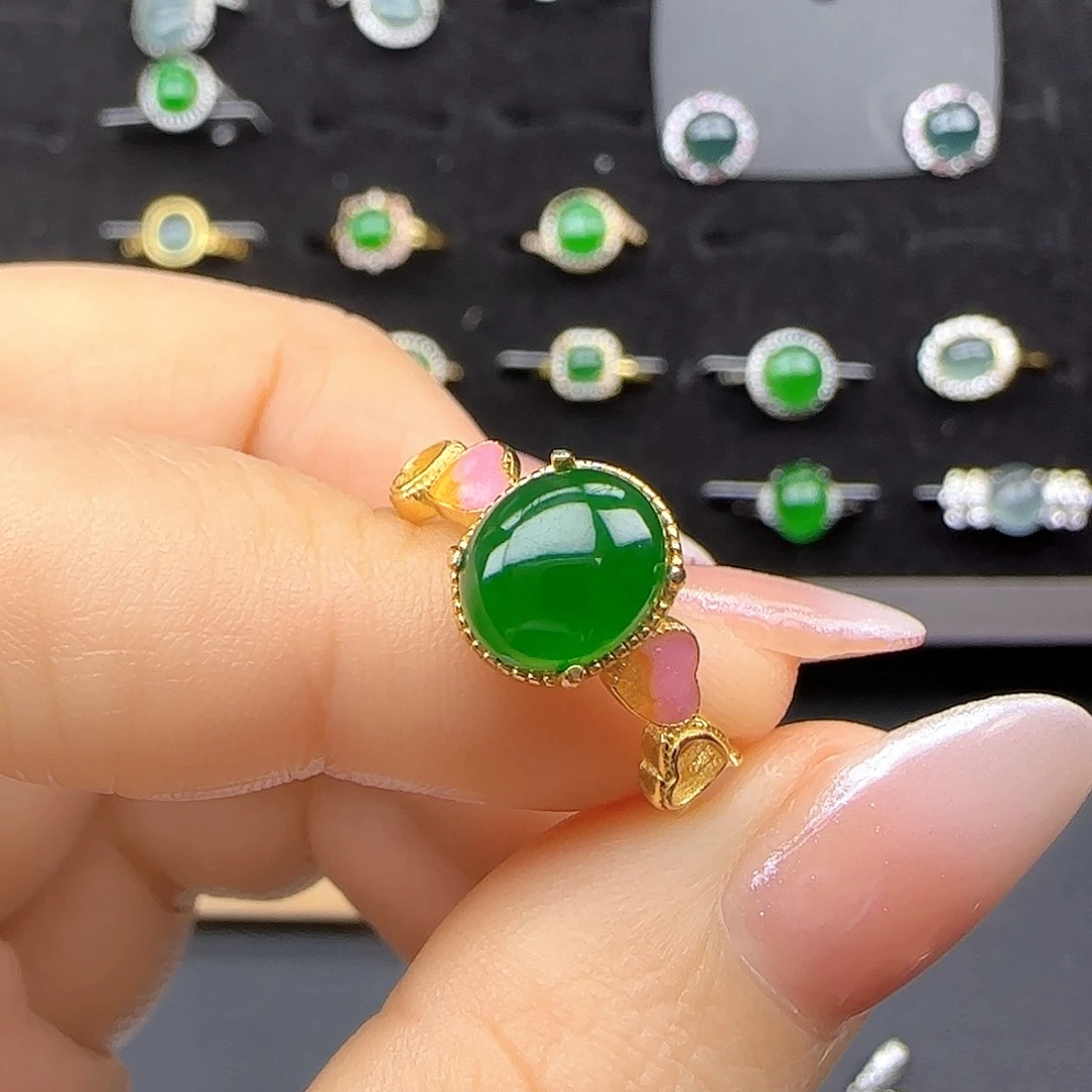 银S925镶嵌戒指翡翠