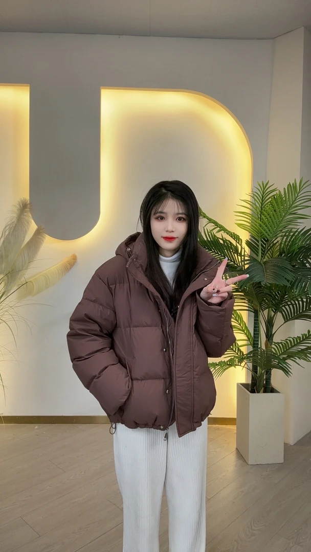 【年底清仓】短款羽绒服女2024新款宽松连帽秋冬外套