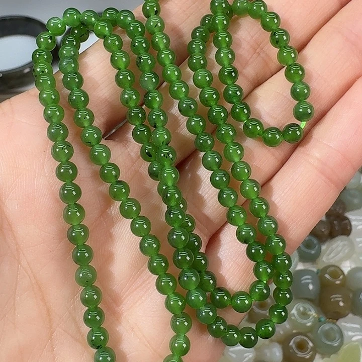 和田玉（碧玉）未镶嵌颈饰4mm