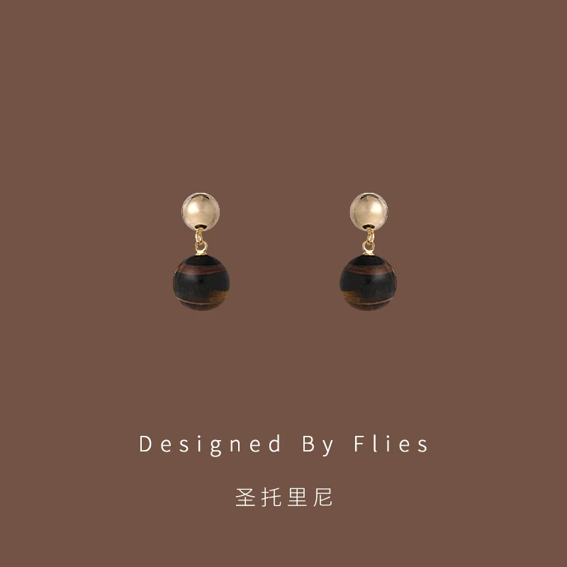 铜合金耳饰 圣托里尼|复古美拉德耳钉高级感气质百搭长款独特耳坠