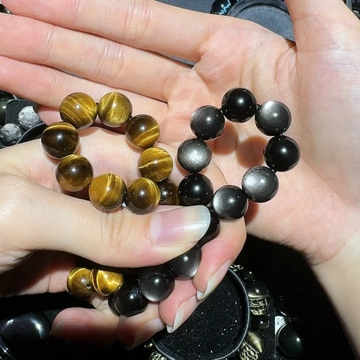 朱***痣黑曜岩未镶嵌手链