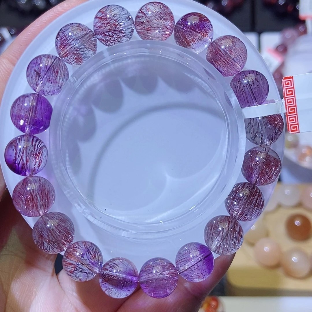 未镶嵌手串水晶紫红超七10.8