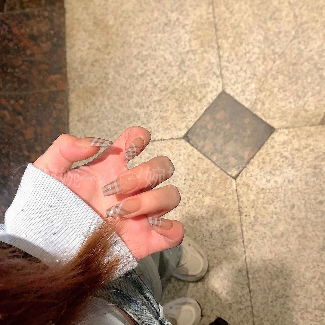 【蓝色格子】纯手工纯手绘格纹百搭设计穿戴甲