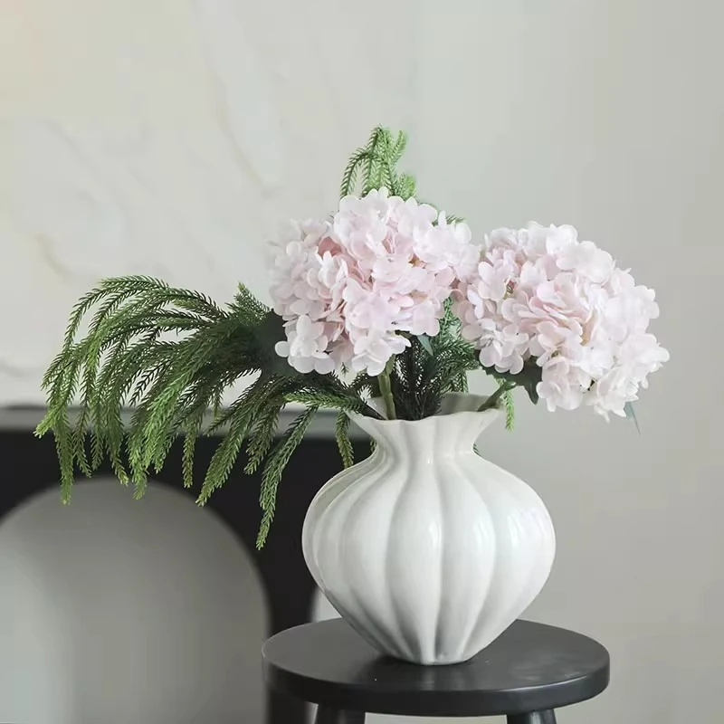 法式几何百搭花器插花花瓶陶瓷简约餐客厅样板房售楼软装法式蓬蓬