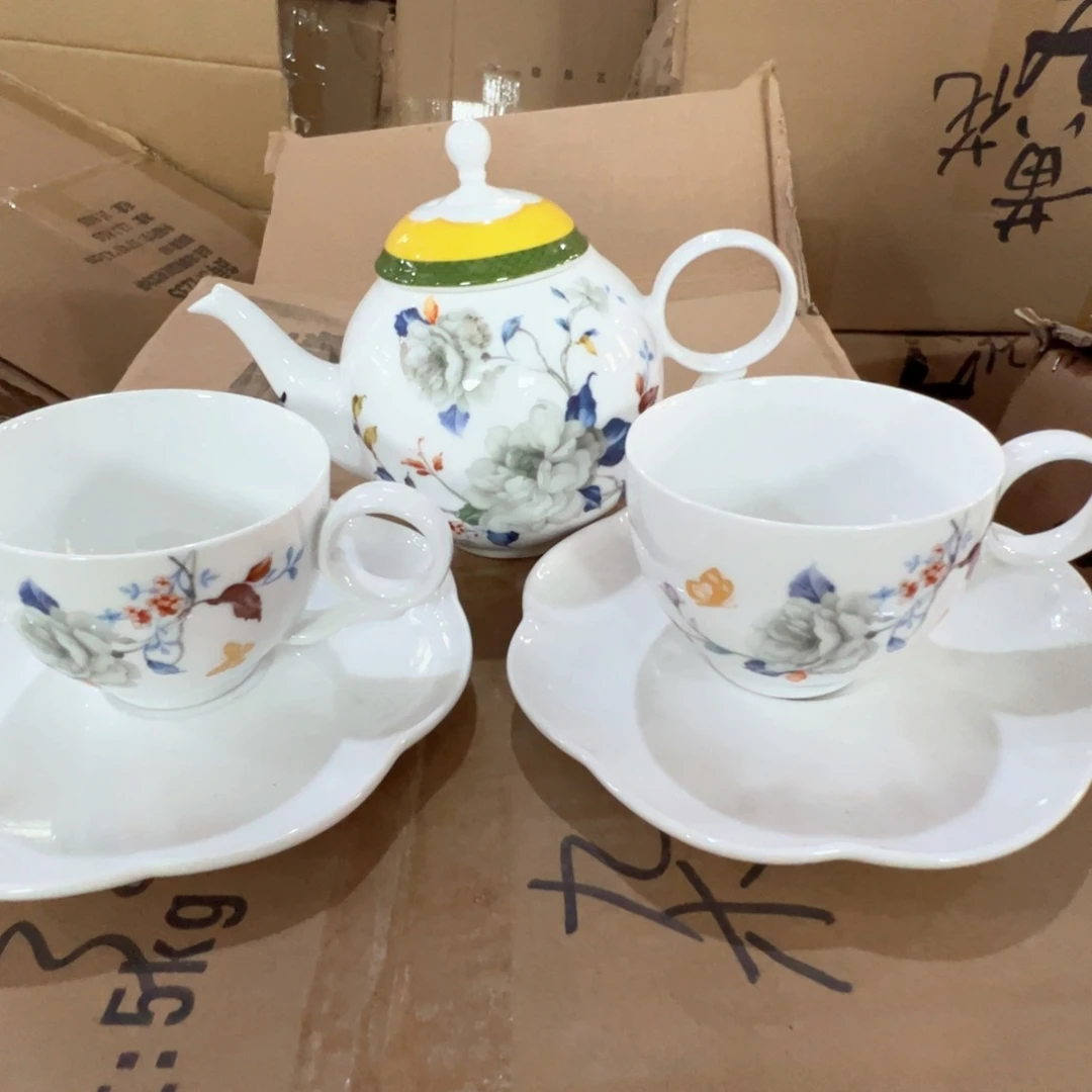 瓷片景德镇陶瓷牡丹花一套