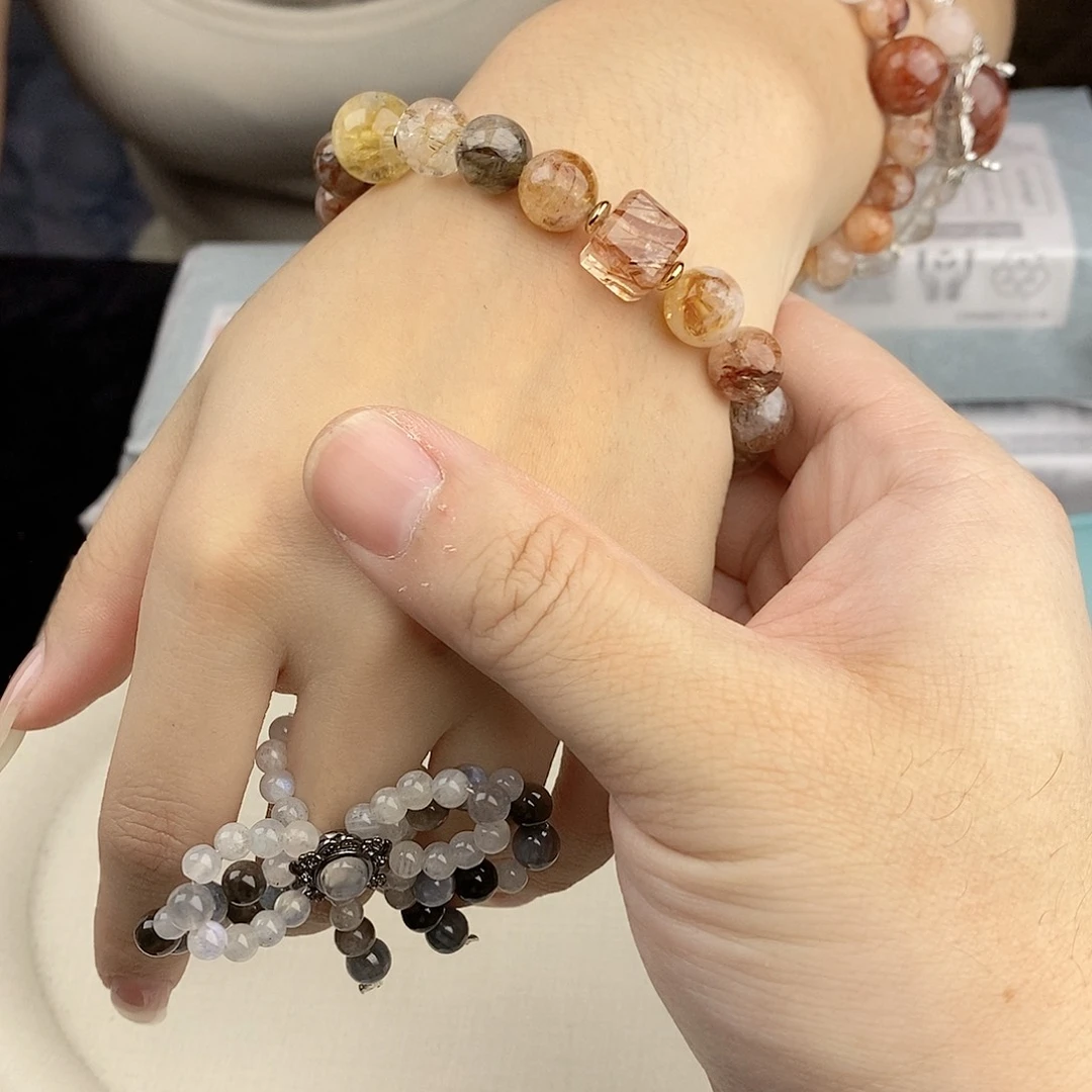 银S925镀金镶嵌手链水晶
