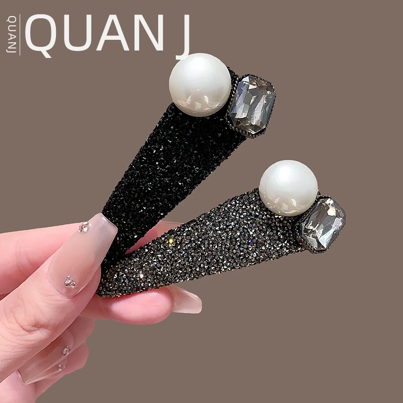 满钻发夹bb夹高级感珍珠侧边夹女新款刘海夹后脑勺碎发夹一字发卡