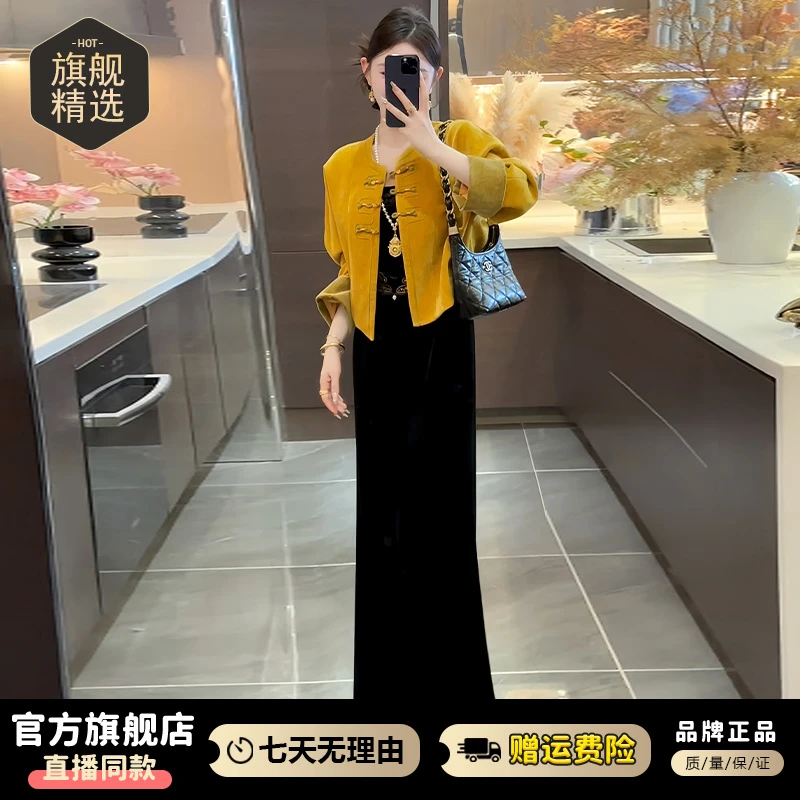设计感时尚复古套装女士2026年春秋新款气质女神范外套长裤两件套