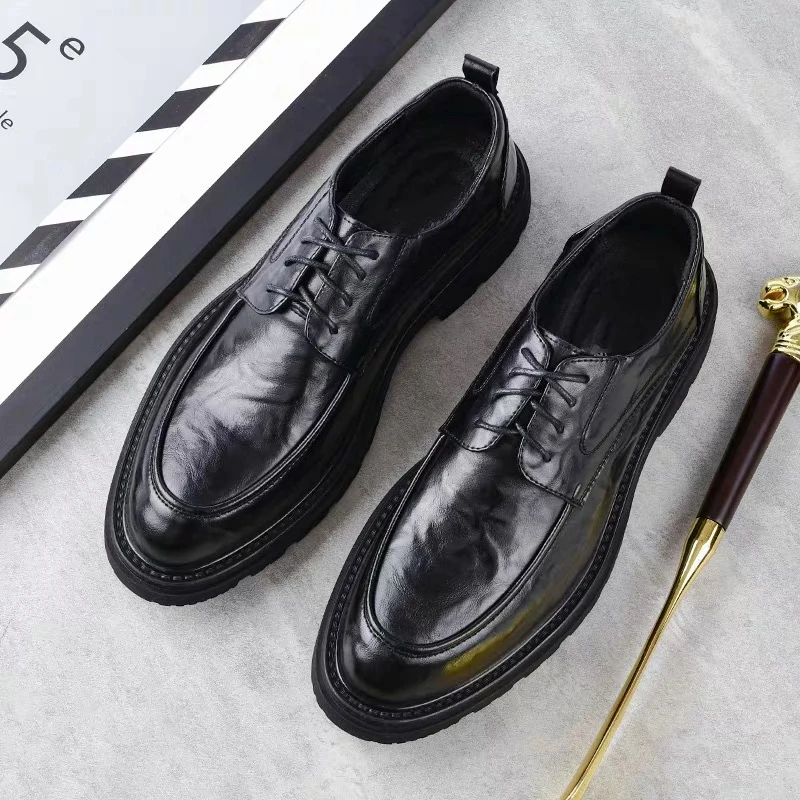 英伦风休闲皮鞋复古透气德比鞋潮流潮鞋百搭时尚韩版春季鞋子