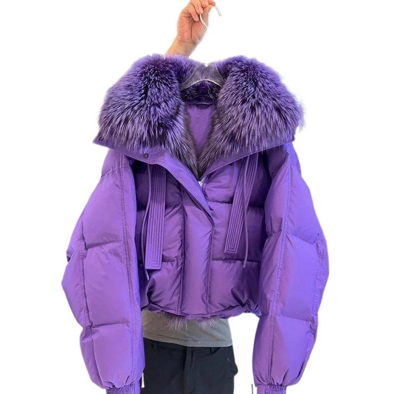 冬季小香风保暖加绒加厚大毛领棉服外套女2025新款韩版洋气面包服