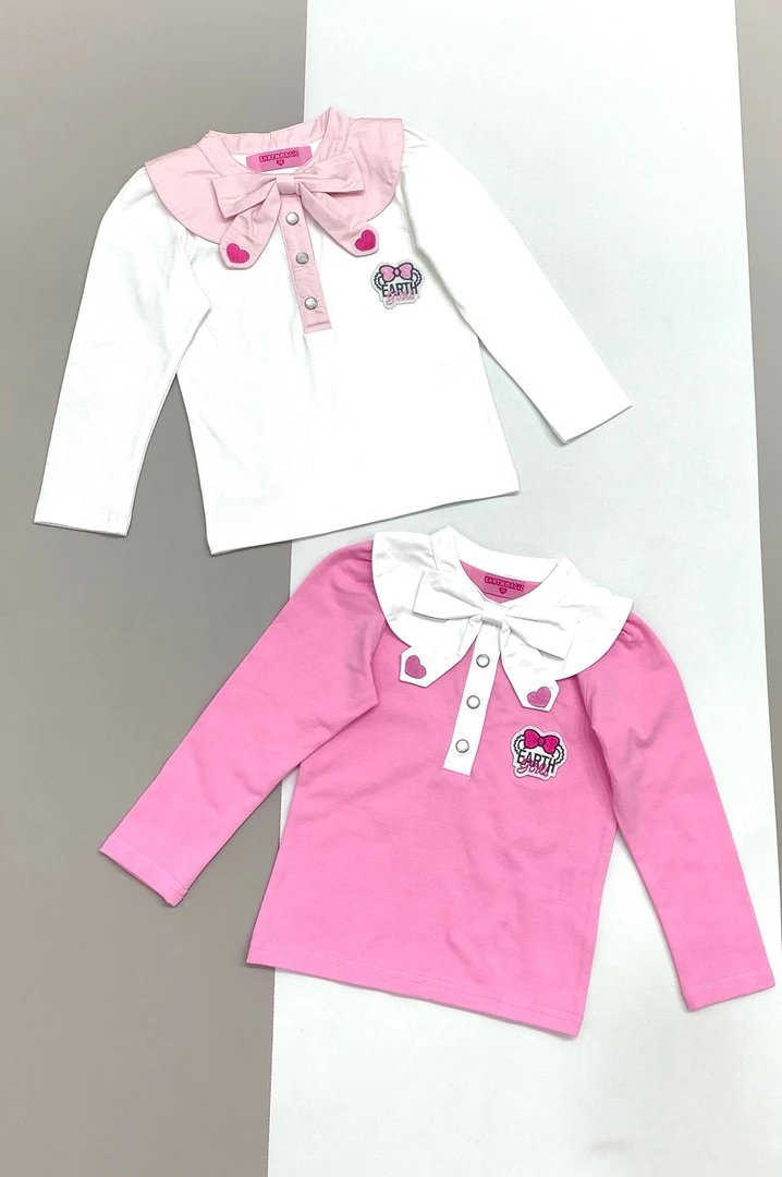 【YB特价】B234 EM蝴蝶结内搭长袖T恤 180克带拉架面料