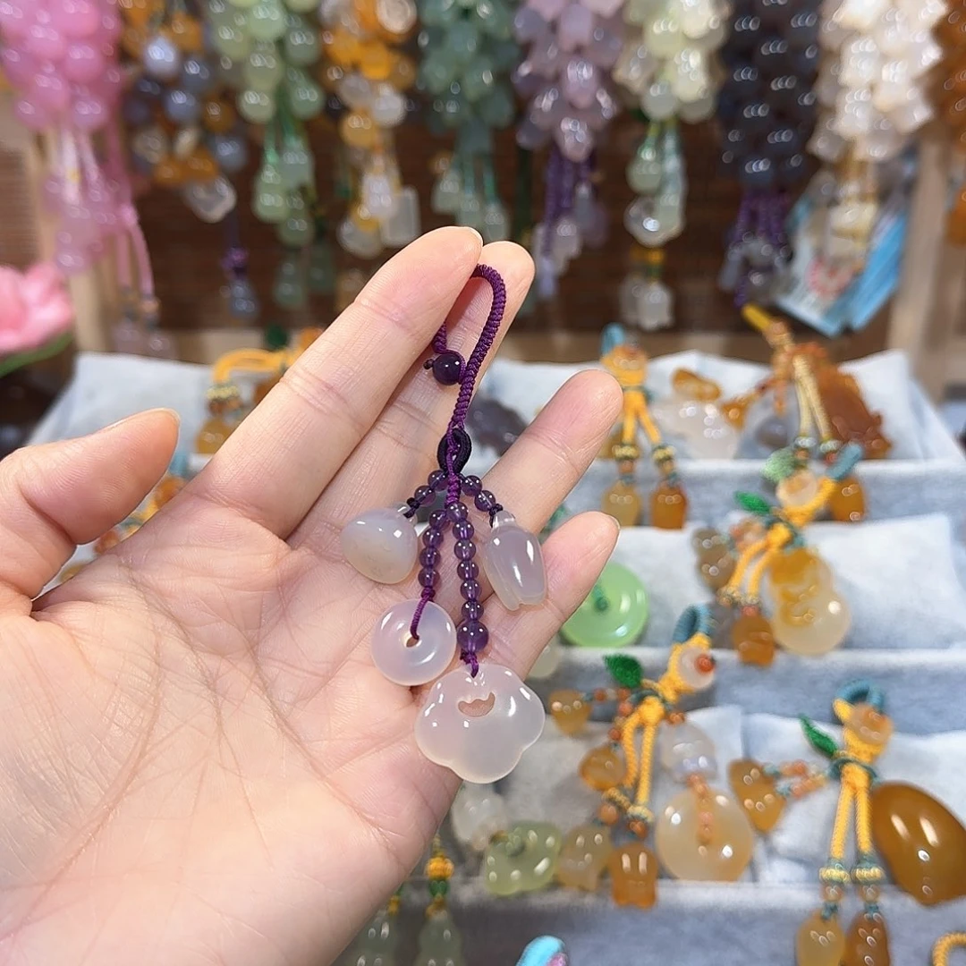 玛瑙/玉髓钥匙扣未镶嵌