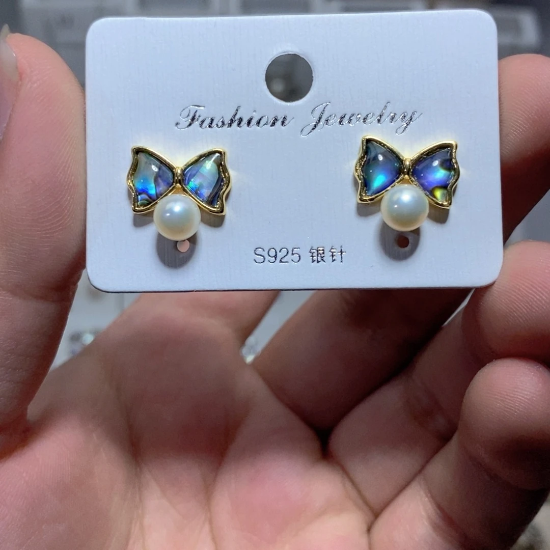 淡水珍珠耳饰银S925镶嵌