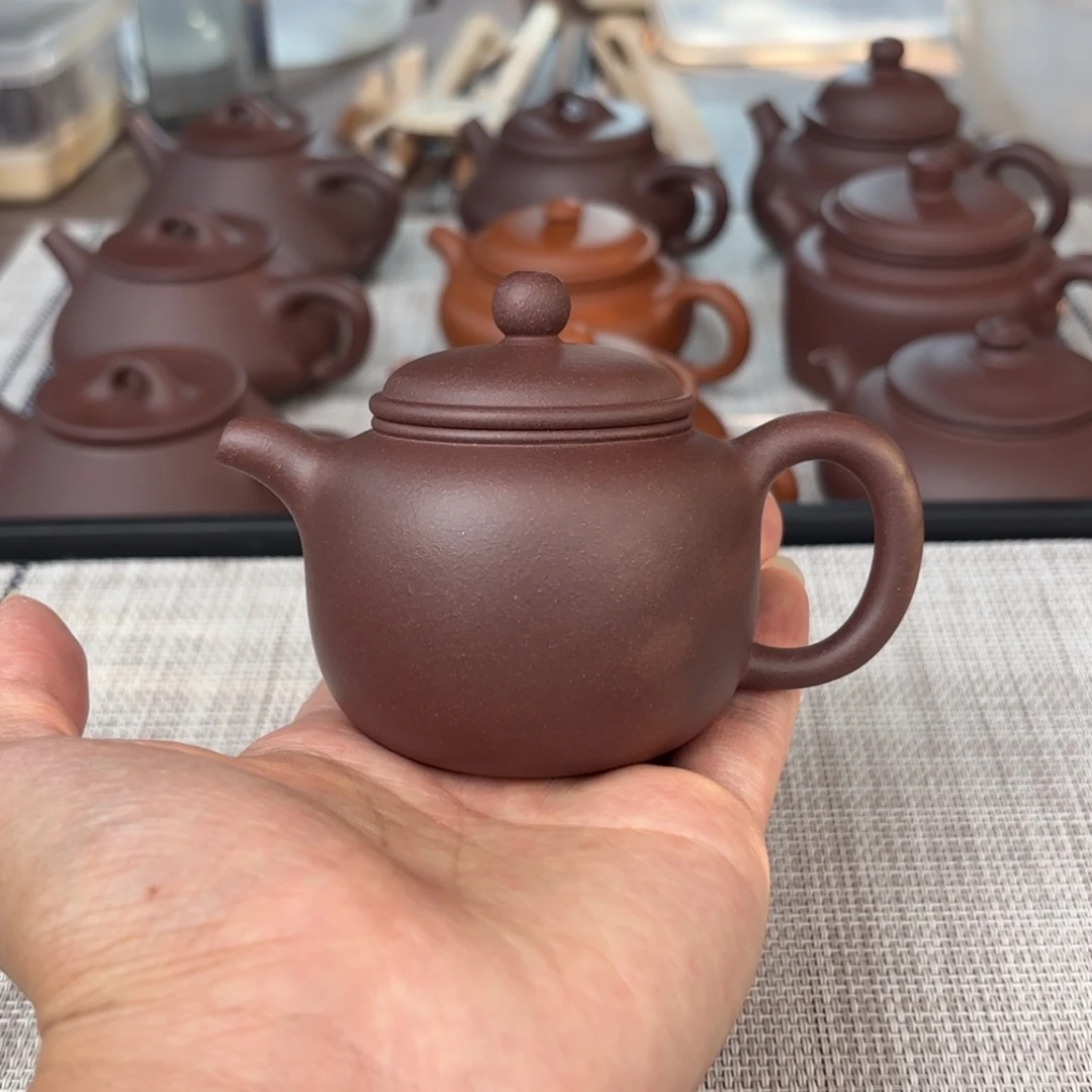 紫砂茶壶半手工老紫泥匏尊壶130cc