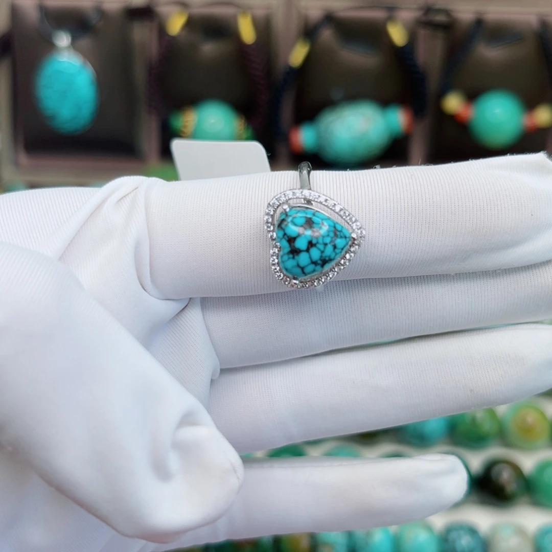 绿松石银S925镶嵌原矿